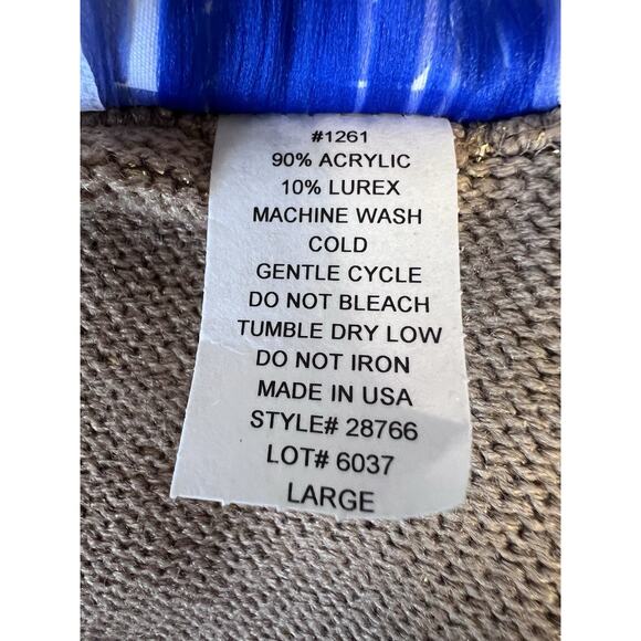 Vintage BFA Classics Sweater Set Women L Gold Glitter Sparkle Holiday Mock Neck - Picture 7 of 7